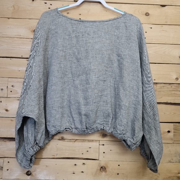 bryn Walker Heathered Gray Cropped Dolman Pullover - Picture 3 of 8